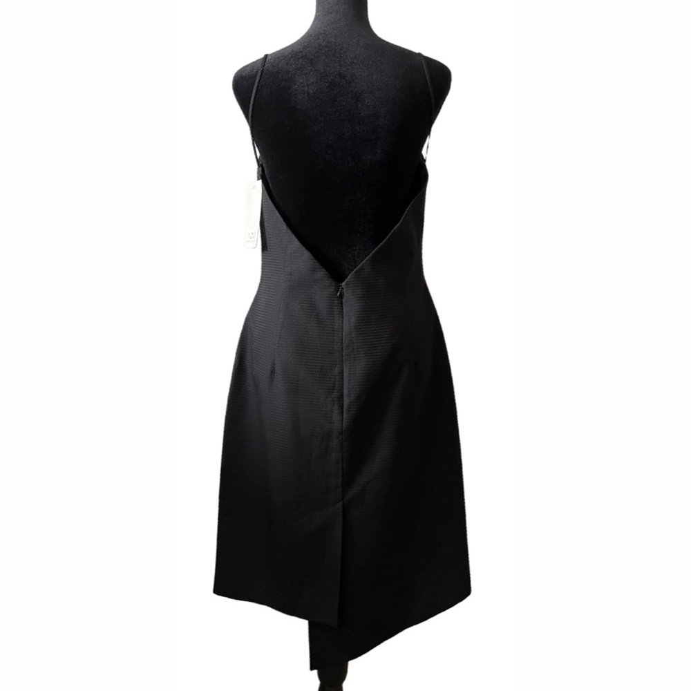 David Meister Black Asymmetrical Backless Sleeveless Cocktail Party Formal Dress - Picture 6 of 8